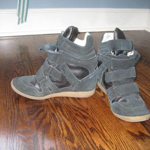 STEVE MADDEN BLACK HILIGHT WEDGE SNEAKER 9 M